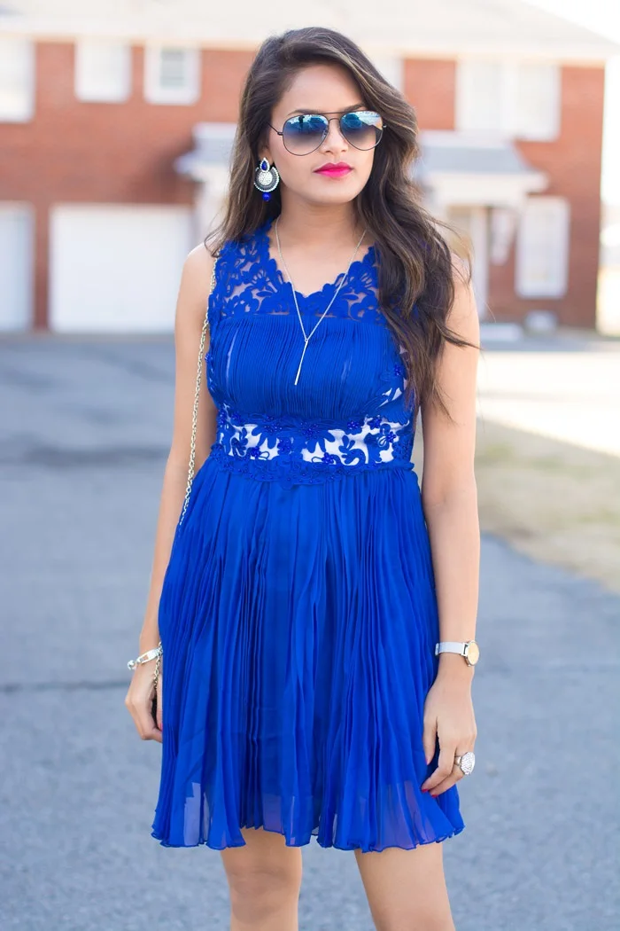 

Dressv royal blue elegant homecoming dress cheap a line scoop neck zipper up short mini homecoming&graduation dresses