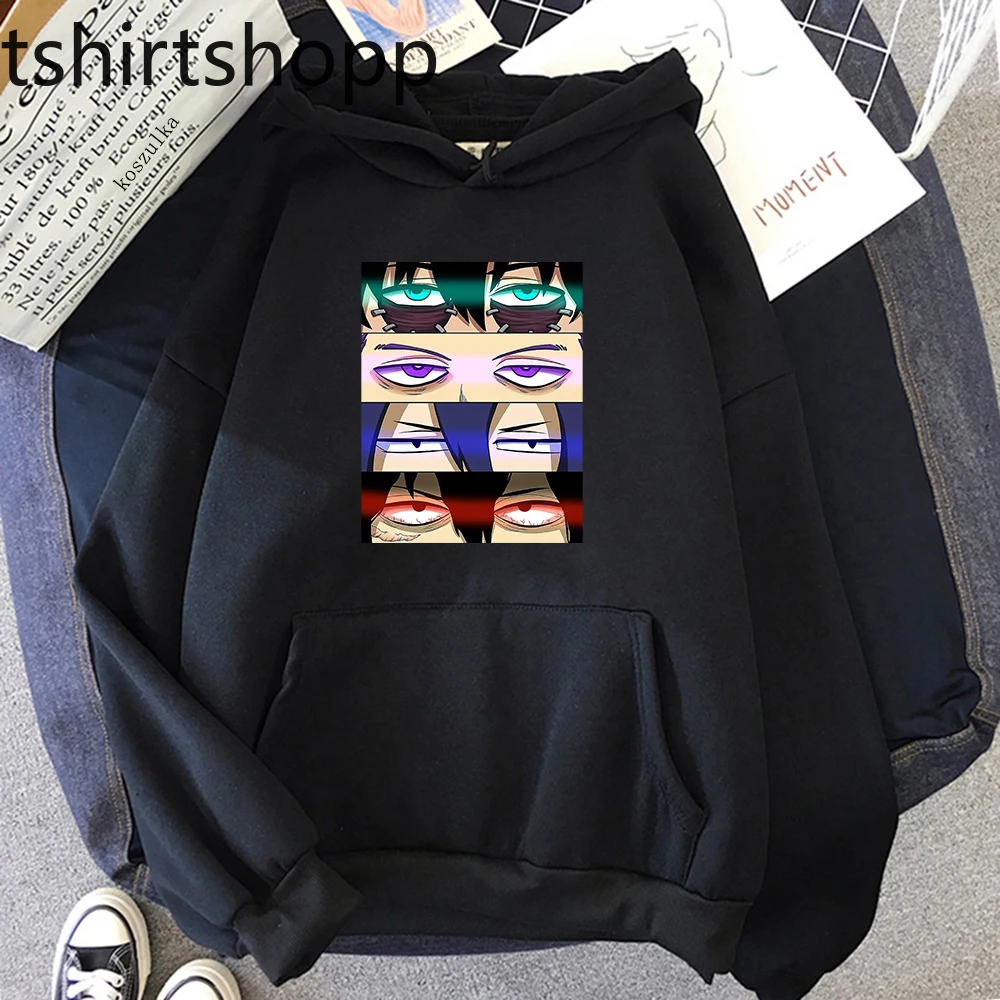 

Harajuku аниме Моя геройская Академия Dabi, Shinso, Tamaki и Aizawa толстовки с принтом "глаз" манга пуловер Топы женские/мужские Модные свитшоты