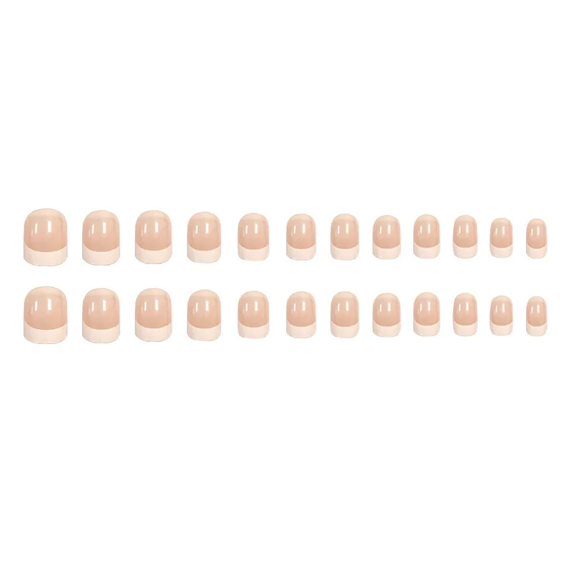 

2021 ins spring new short simple French white edge manicure Ultra-thin removable fake nails artifical nails nails art