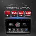 Автомобильный GPS-радиоприемник 2.5D HD для Fiat Bravo 2007-2010 2011 2012 Android 11 видео мультимедийный аудио плеер BT RDS FMAM