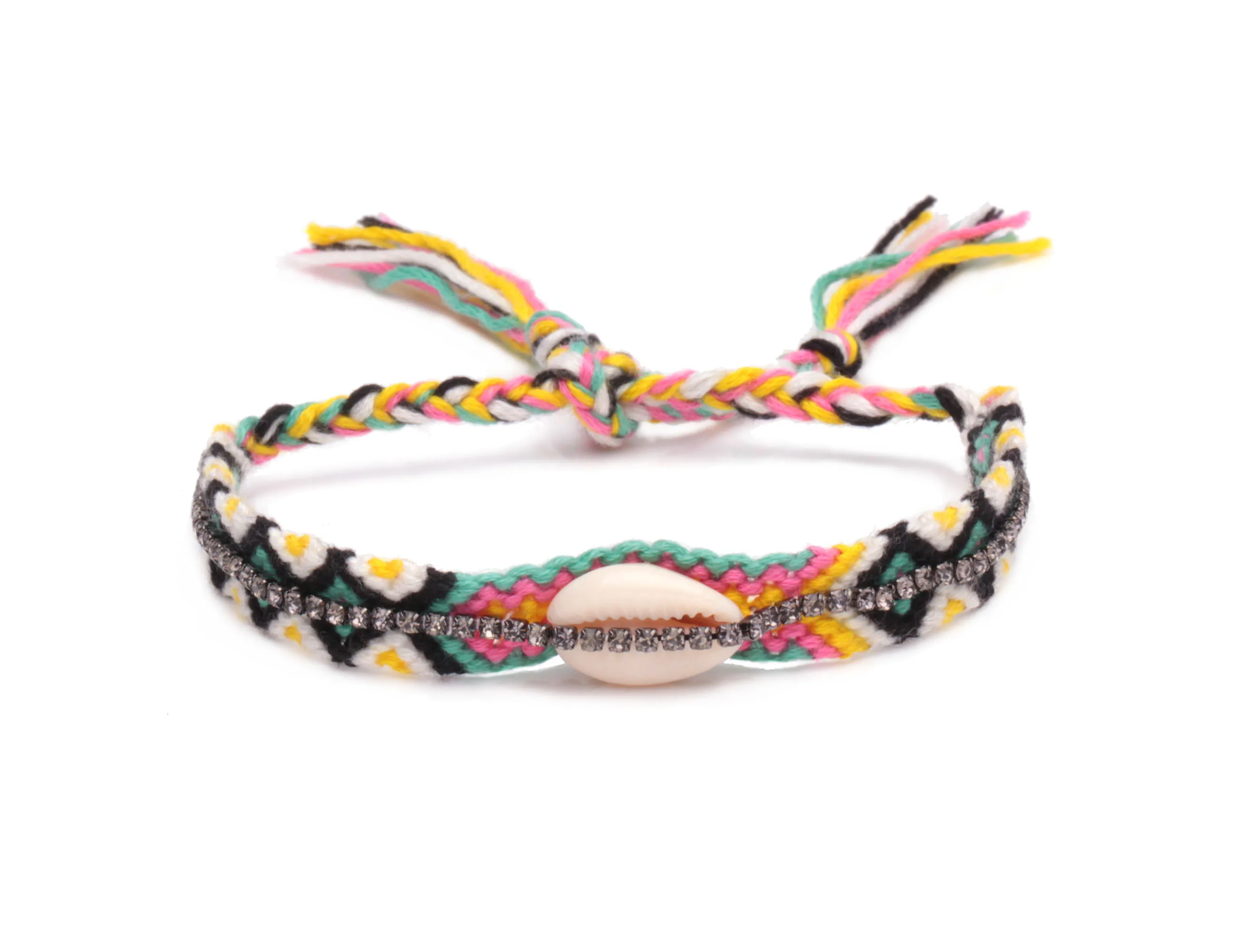 Браслет Muticolor с блестящими кристаллами Cowrie плетеный браслет ракушками для мужчин