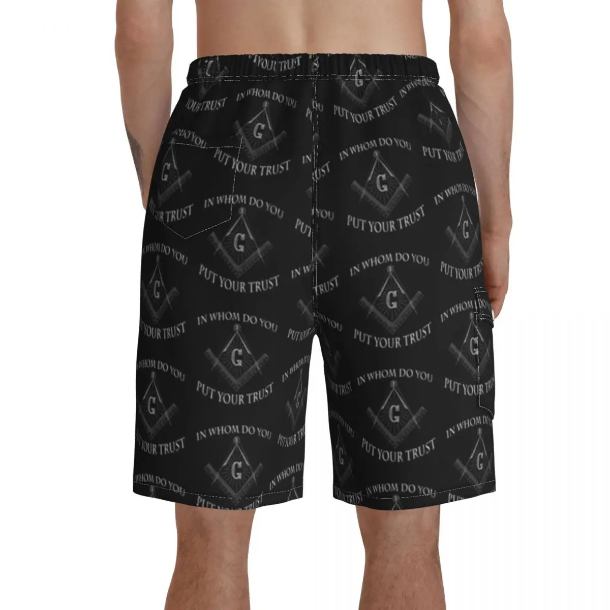 

Freemason Board Shorts Polyester Swimming Trunks Bathing Funny Men Swim Trunks