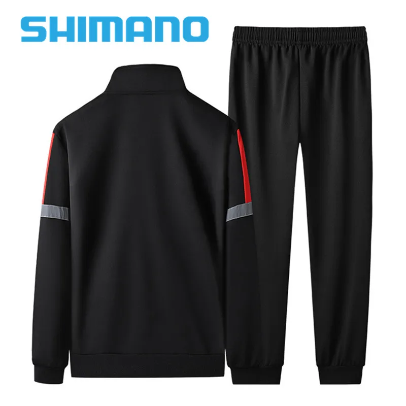 

Shimano Spring Autumn Fishing Suits Outdoor Sport Fishing Set Striped Fishing Clothing Men Sportswear Fishing Jacket Pants Suit