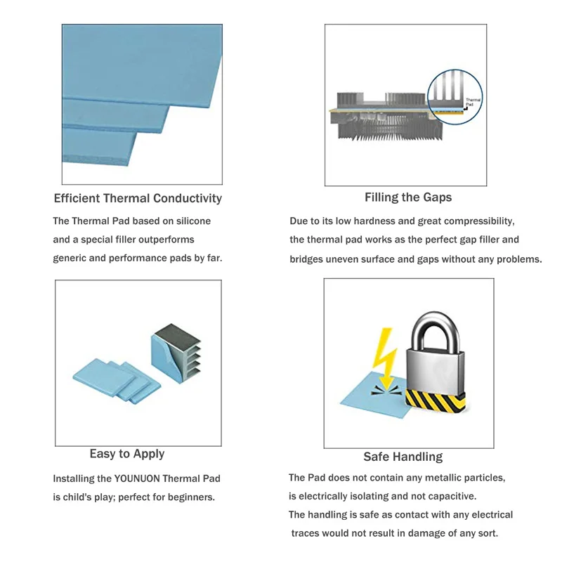 10 шт. YOUNUON 100 мм * 2 теплопроводность 3 Вт GPU радиатор процессора Охлаждение