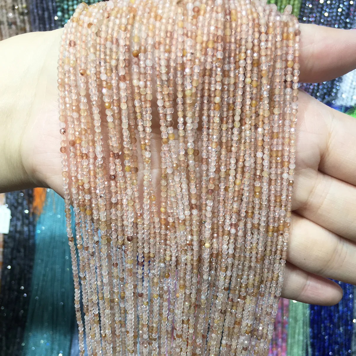 2 мм/3 мм натуральные турмалиновые/Хрустальные маленькие граненые бусины