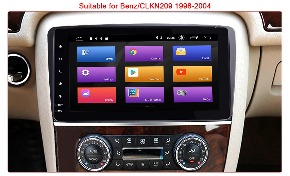 2 din Android 9,0 автомобильный dvd-плеер для Mercedes Benz CLK W209 W203 W463 W208 Мультимедиа gps навигация головное устройство радио стереоаудио
