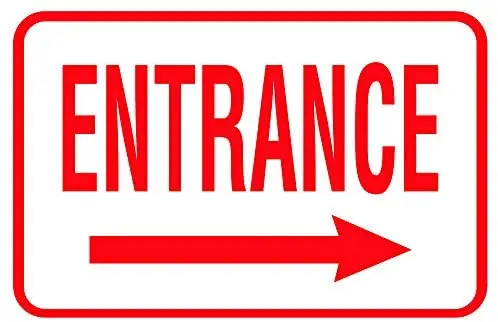 

Metal Sign Entrance Sign with Right Arrow Metal Sign 8X12 Inches