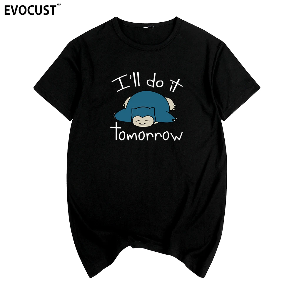 

Snorlax Anime Funny Cartoon Vaporwave Hawaii tomorrow sleep Creative Harajuku T-shirt Cotton Men T shirt New TEE TSHIRT Women