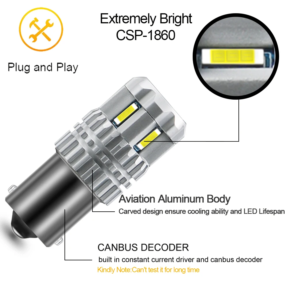2 шт. 1156 P21W 7440 W21W 7443 WY21W Canbus автомобильная лампа 5 CSP 1860 светодиодный Обратный DRL указатель поворота белый Янтарный Ледяной Синий световой индикатор