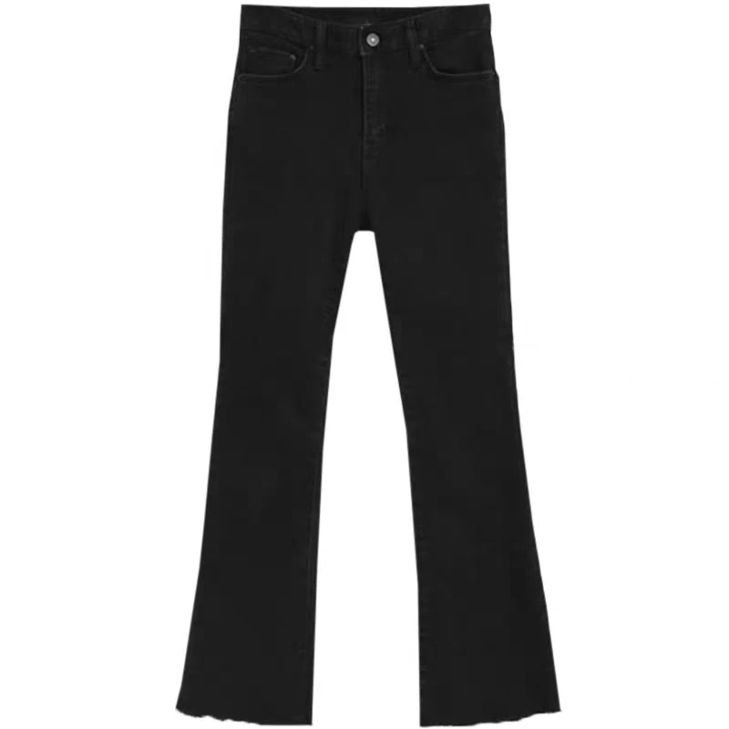 FINEWORDS брюки скинни с завышенной талией черные джинсы для женщин в Корейском стиле