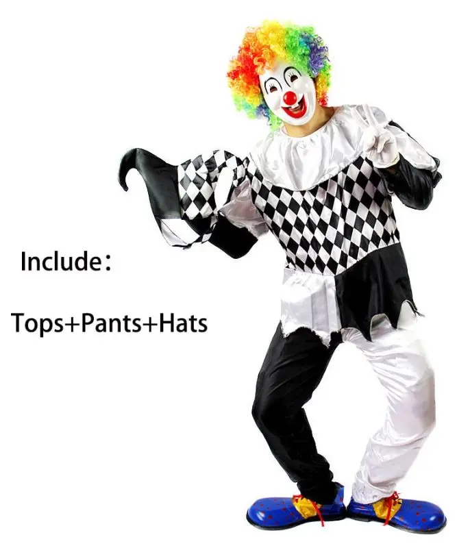 Взрослый костюм клоуна для косплея костюмы на Хэллоуин женщин и мужчин карнавала