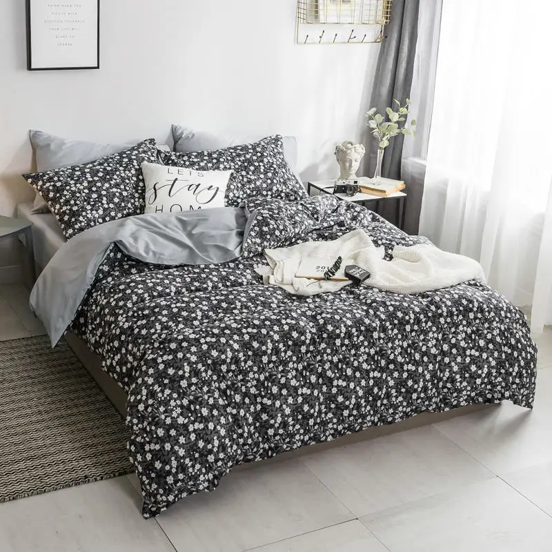 Комплект постельного белья из хлопка с цветочным принтом Высококачественная