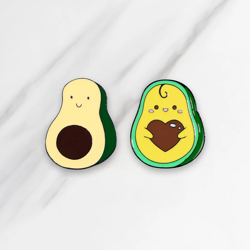 Эмалированная булавка набор авокадо сердце Джинсовый Рюкзак для одежды значок