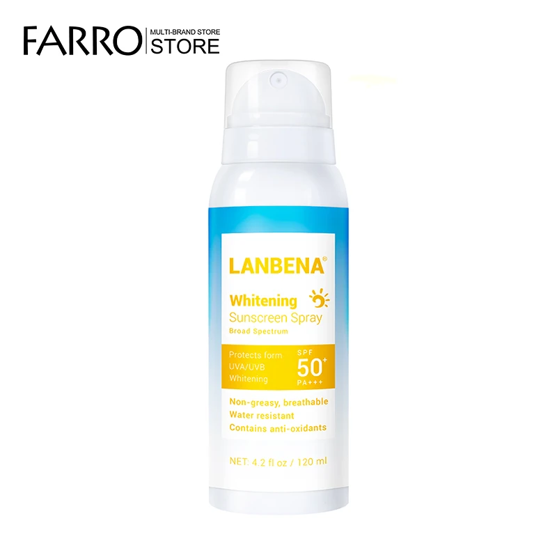 LANBENA 120 мл солнцезащитный крем SPF 50PA+++ Осветляющий Солнцезащитный спрей эффективно против излучения водостойкий