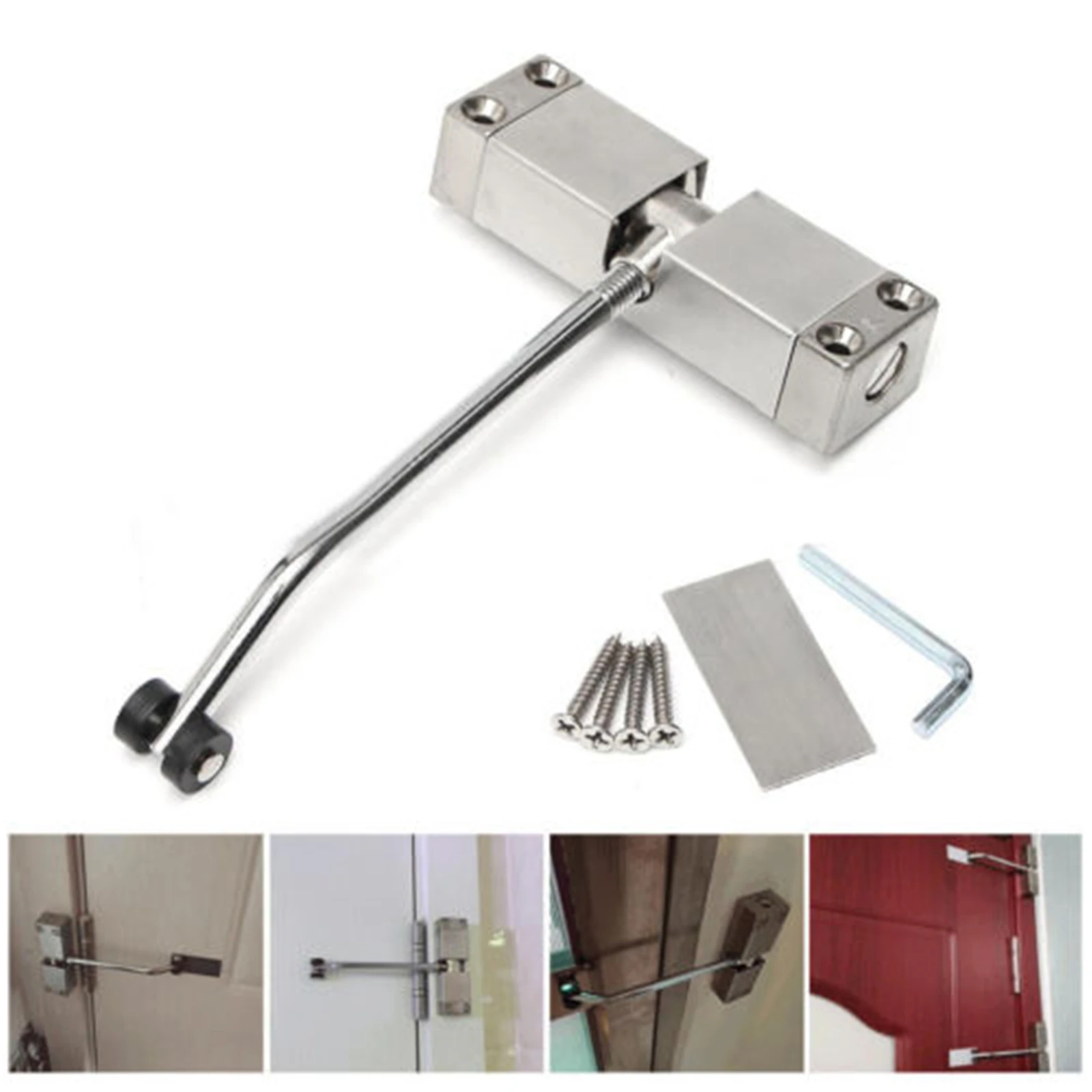 

Stainless Steel Door Closer Automatic Spring Door Closing Device Adjustable Door Closer Universal Automatic Door Closer