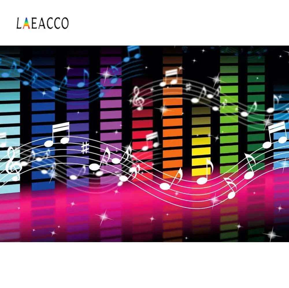 

Laeacco фотофоны музыка диско Примечание вечерние фон для фотосъемки персонализированные виниловые Портретные декорации Фотостудия