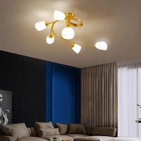 modern copper chandelier led ceiling lamp for living dining room bedroom restaurant indoor ceiling lighting home decor fixture
