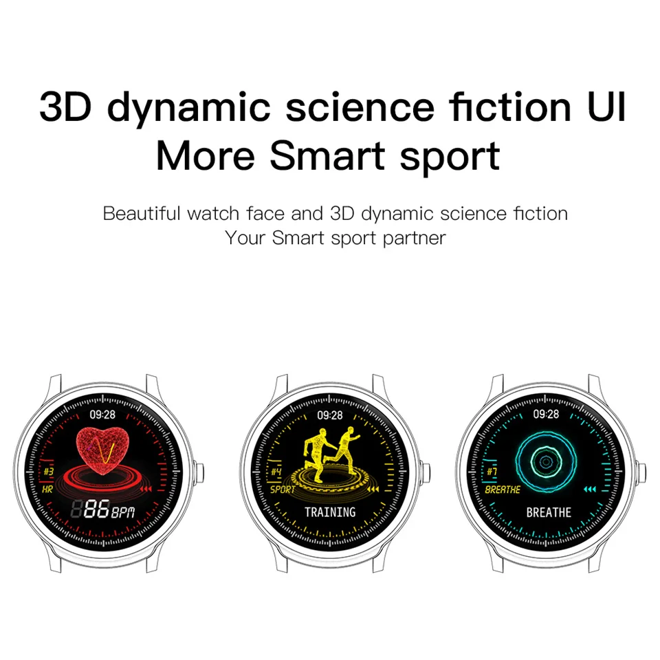 SN80 смарт браслет полный экран сенсорный часы монитор сердечного ритма фитнес