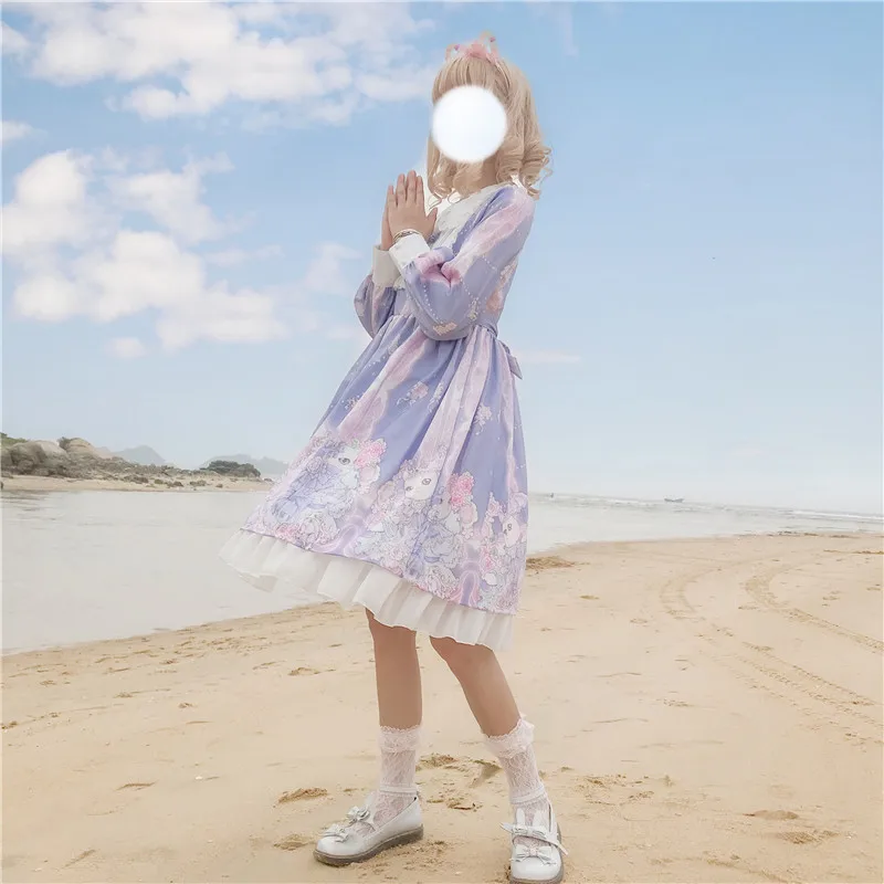 Harajuku косплей-платье лолиты женское платье мягкие японские игрушки Готический стиль звезда Тюль Kawaii платье Лолита милое платье для девочки