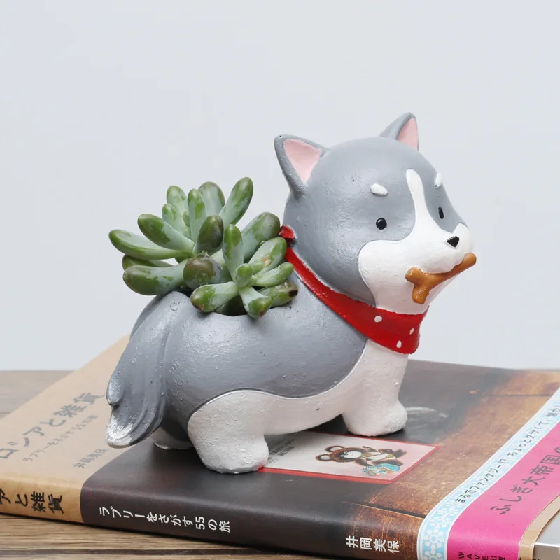 Креативный полимерный горшок цветочный милый Лисий камень форма сад сочные
