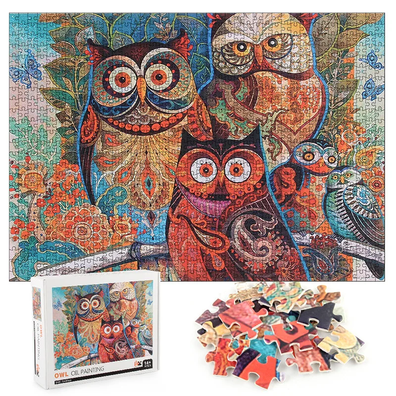 

Бумага частей головоломки, с рисунком в виде сов; Интересная игра-головоломка подарок для взрослых и детей игрушки для мальчиков образовате...