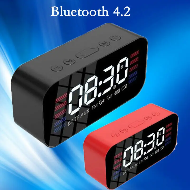 Bluetooth динамик будильник сабвуфер беспроводной портативный бас мини TF/FM