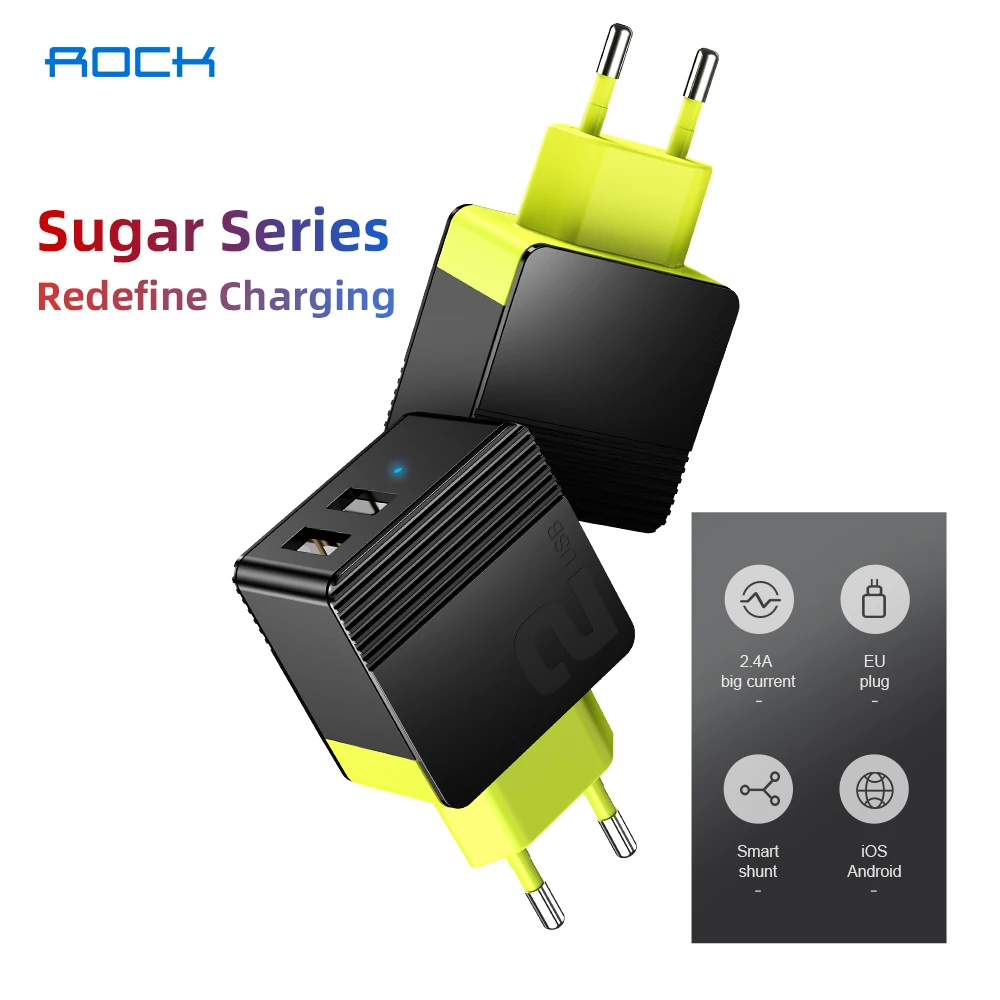 2 порта USB для мобильного телефона зарядное устройство EU Plug 2.4A Max светодиодный