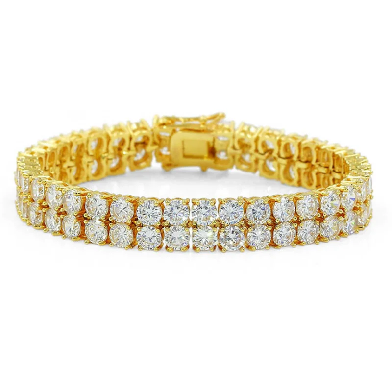 

Ｎew Hot Style Hip-Hop Micro-Inlaid Dull Zircon Chain Bracelet Hip Hop bangle Men's Fashion Jewelry