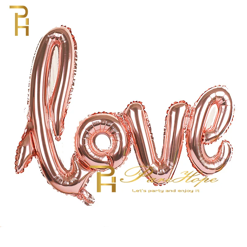 Розовое золото с днем рождения воздушные шары надписью Love Фольга набор воздушных