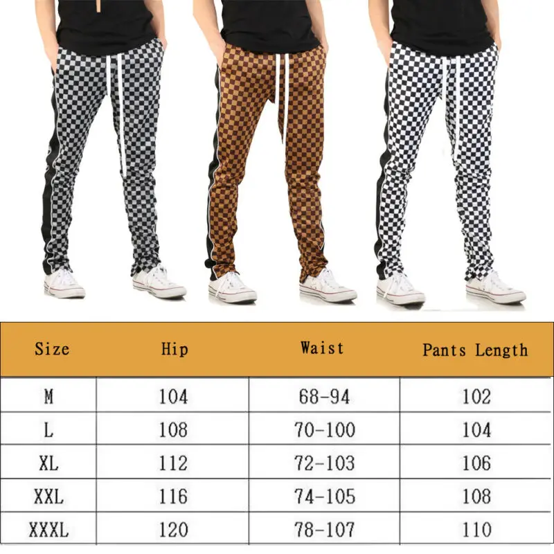 2019 новейшие мужские узкие спортивные штаны светильник клетчатые эластичные