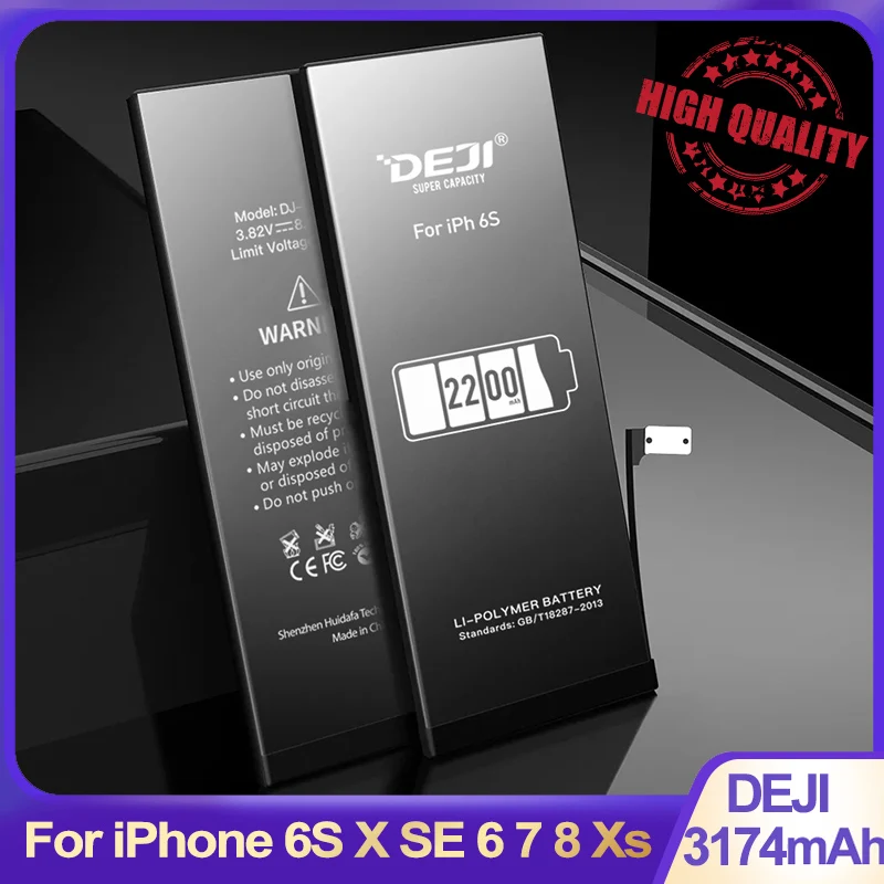

DEJI for iphone 6s battery X SE 6 7 8 Xs battery High Capacity Internal Batteries Replacement Original Lithium battery Tools Kit