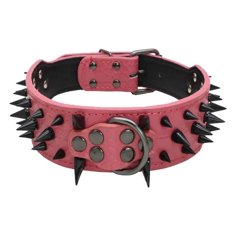 Spiked Big Dogs Collars Animals Accessories Rivet For A Large Dog Necklace Pitbull Pet Product Collar Supplies halsband hond | Дом и сад