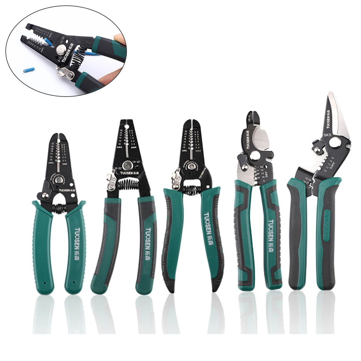 

10-20AWG/0.6-2.6mm Crimper Cable Cutter Automatic Wire Stripper Multifunctional Stripping Tool Crimping Pliers Terminal Tool