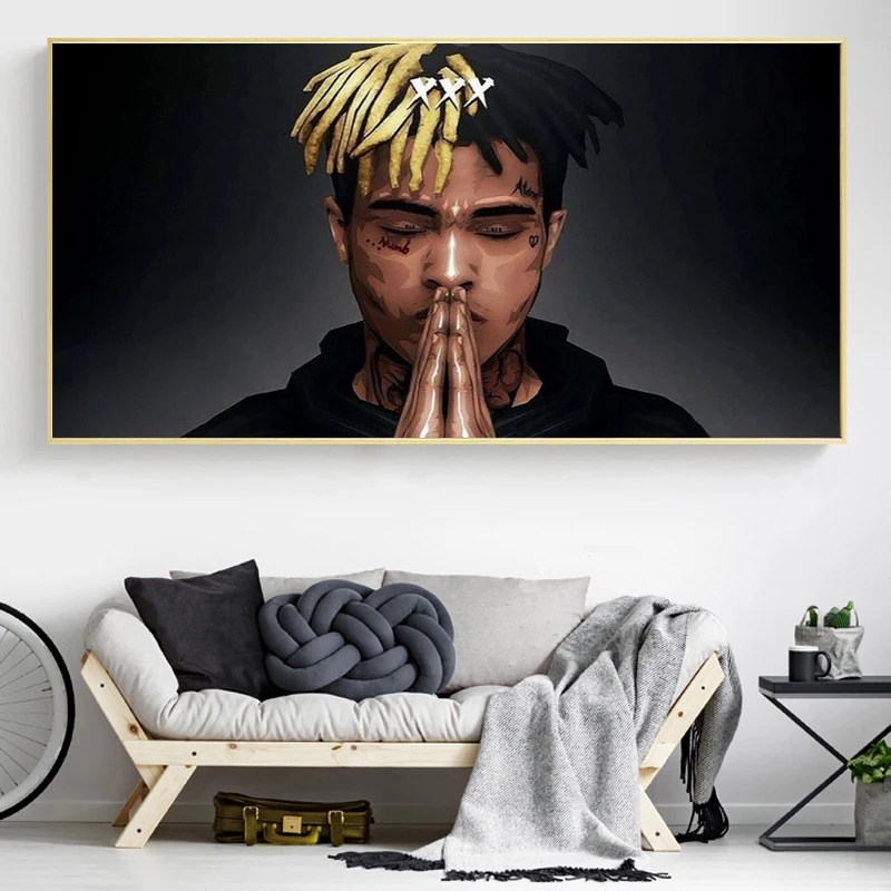 Плакаты и принты в стиле хип-хоп музыкальный певец Картина на холсте настенное