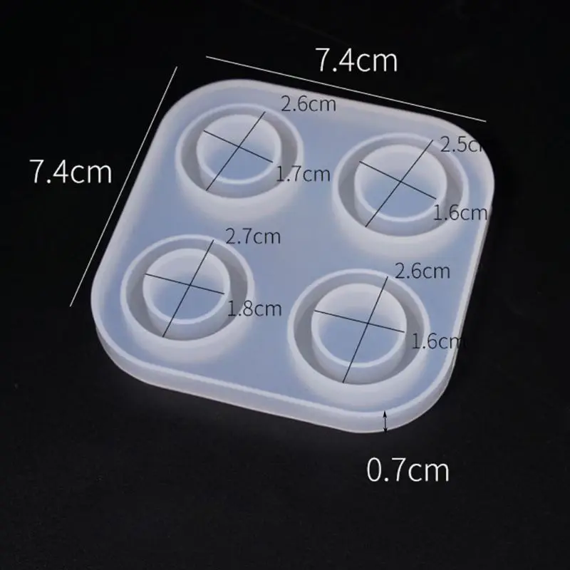 

4/6 Grid DIY Handmade Rings Shape Silicone Epoxy Mold UV Resin Moulds Pendant Tools Jewelry Making