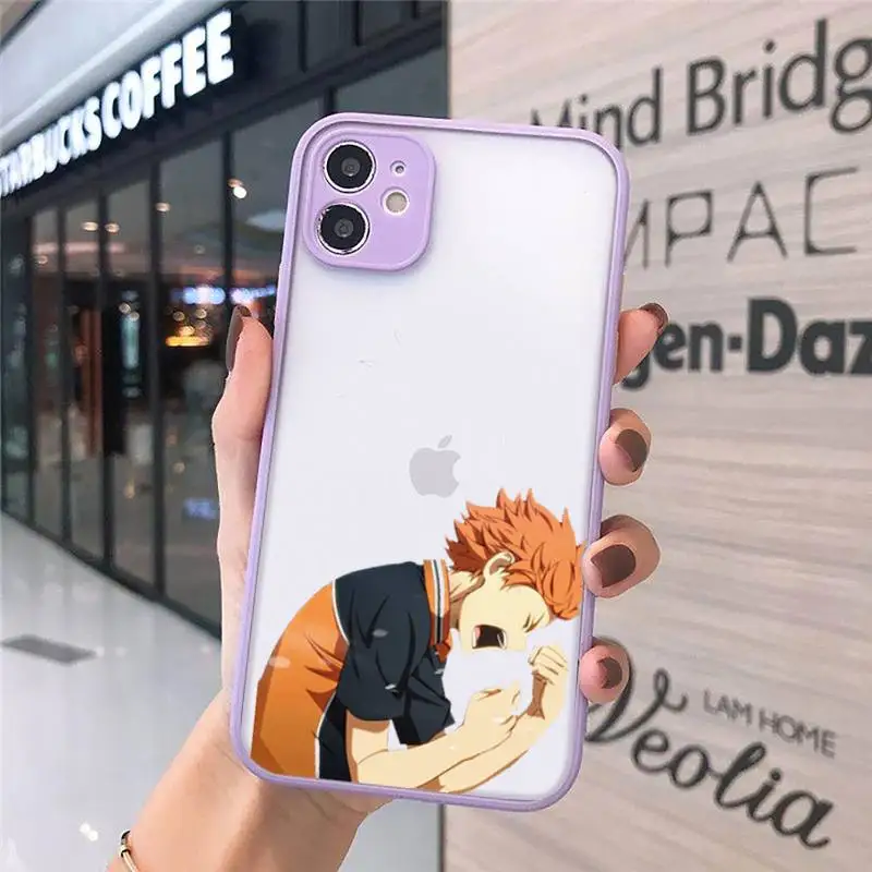 

Hot Haikyuu Hinata Anime Volleyball Phone Cases matte transparent For iphone 7 8 11 12 plus mini x xs xr pro max cover