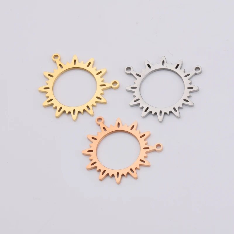 

Fnixtar 20Pcs Creative Sun Charms Mirror Polish Stainless Steel Connector Charms For DIY Making Necklace Braid Bracelets Anklet