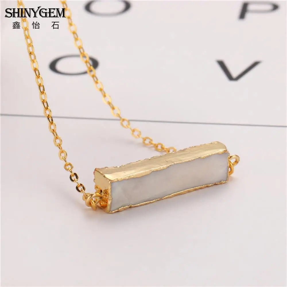 Женское Ожерелье с натуральным кристаллом ShinyGem Charm 8*30 мм|chokers necklaces for women|druzy