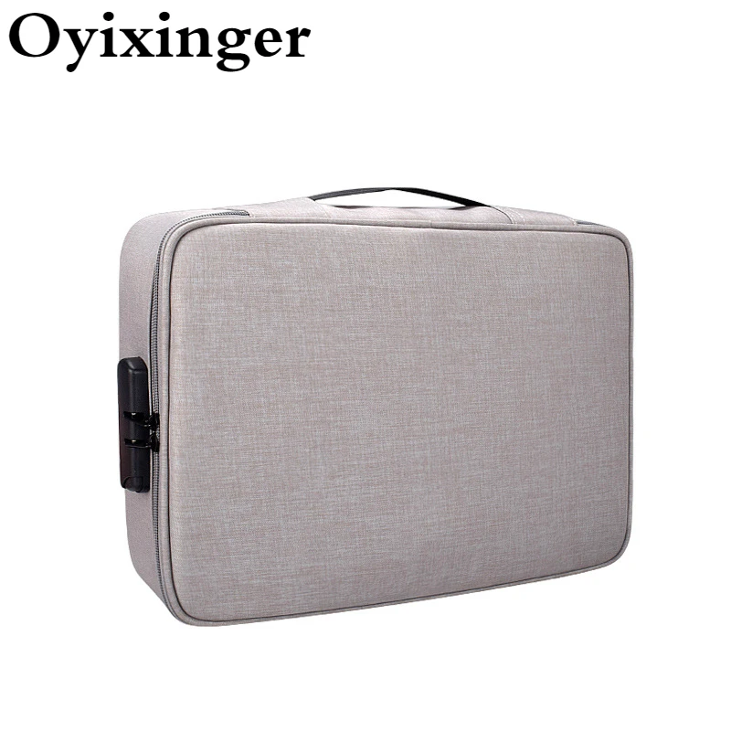 

Oyixinger Mutifunction Bag For 13.3inch Laptop Large Capacity Document Storage Bag With Lock Big 6 Layers Portfolio Holder Box