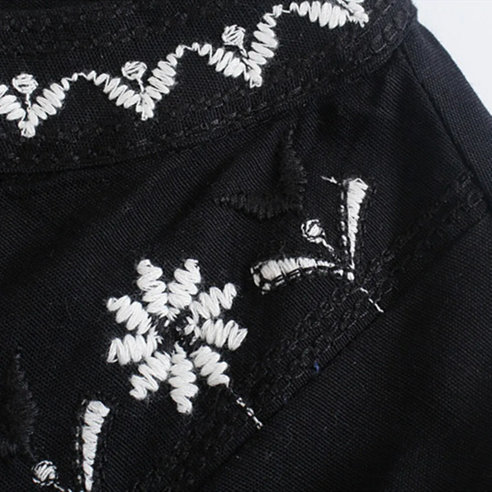 

Latest Design Embroidered Women Casual Long Sleeve Black Blouse For Women