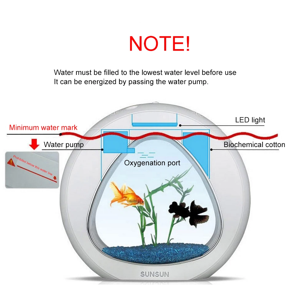 6L 110 220V экологии садок для рыбы аквариума с регулируемой яркостью и Новый стиль YA