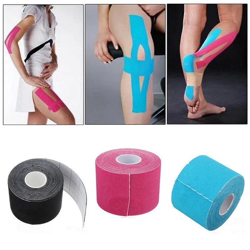 Кинезиологическая лента Атлетическая Восстановления Эластичная с заплатами на