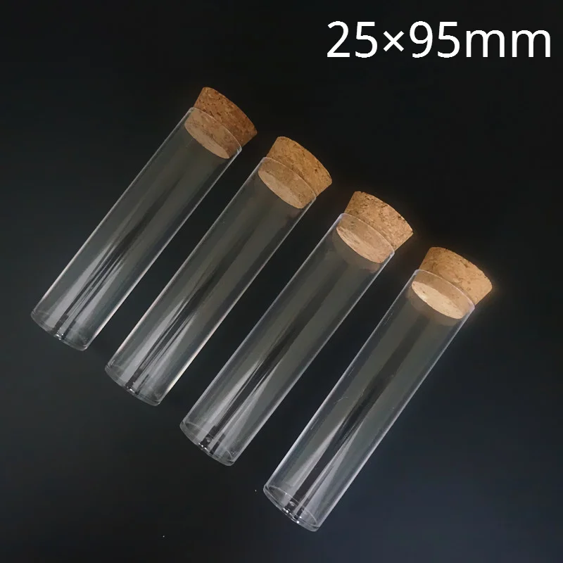 

Лабораторные пластиковые пробирки с плоским дном, 12 шт./лот, 25x95 мм, Упаковочная трубка с пробкой