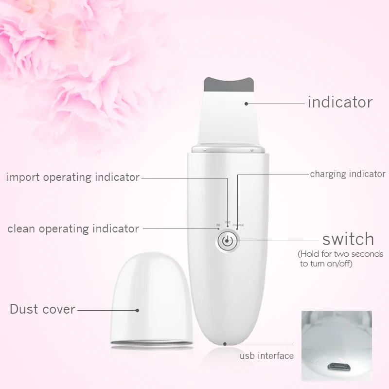 Ультразвуковая машина для очистки кожи лица скруббер удаления грязи и черных