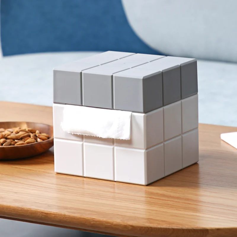 

Creative Home Furnishing Tissue Box Rubik's Cube Pumping Box Fashion Creative Simple Desktop Tissue Storage Box