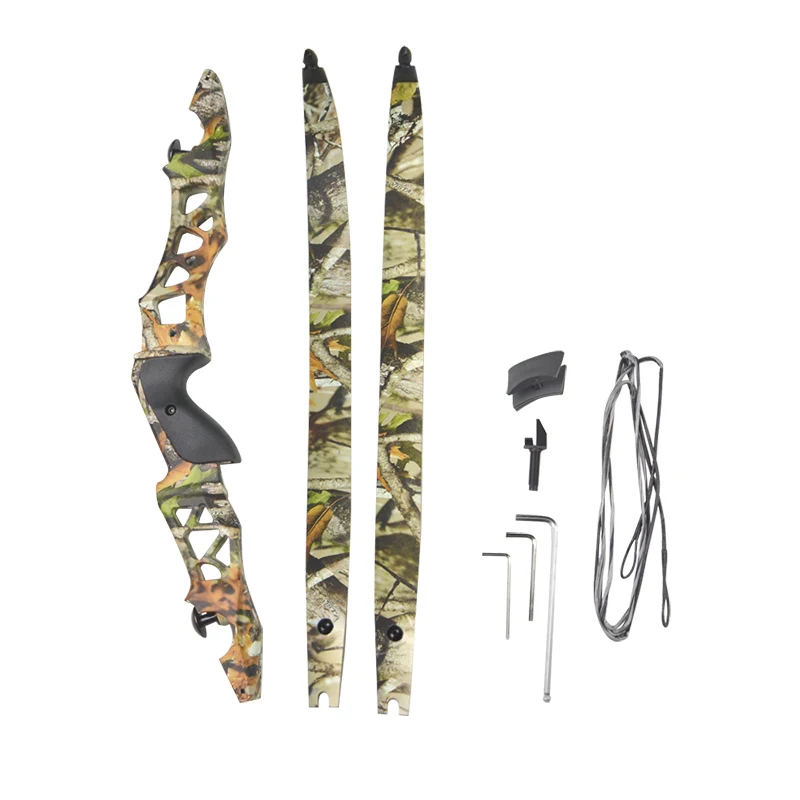35lbs Bow Изогнутые Луки типа ILF, 64 дюйма, длинные луки для стрельбы из лука, камуфляжные охотничьи Луки с большой мощностью для стрельбы из лука и стрел - Цвет: 35lbs Bow