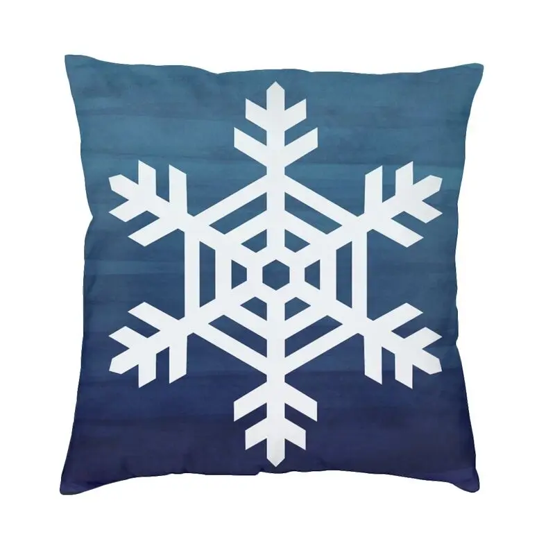 

Christmas Blue And White Snowflake Nordic Pillow Cover Decoration Snow Art Car Cushion Cover Velvet Pillowcase