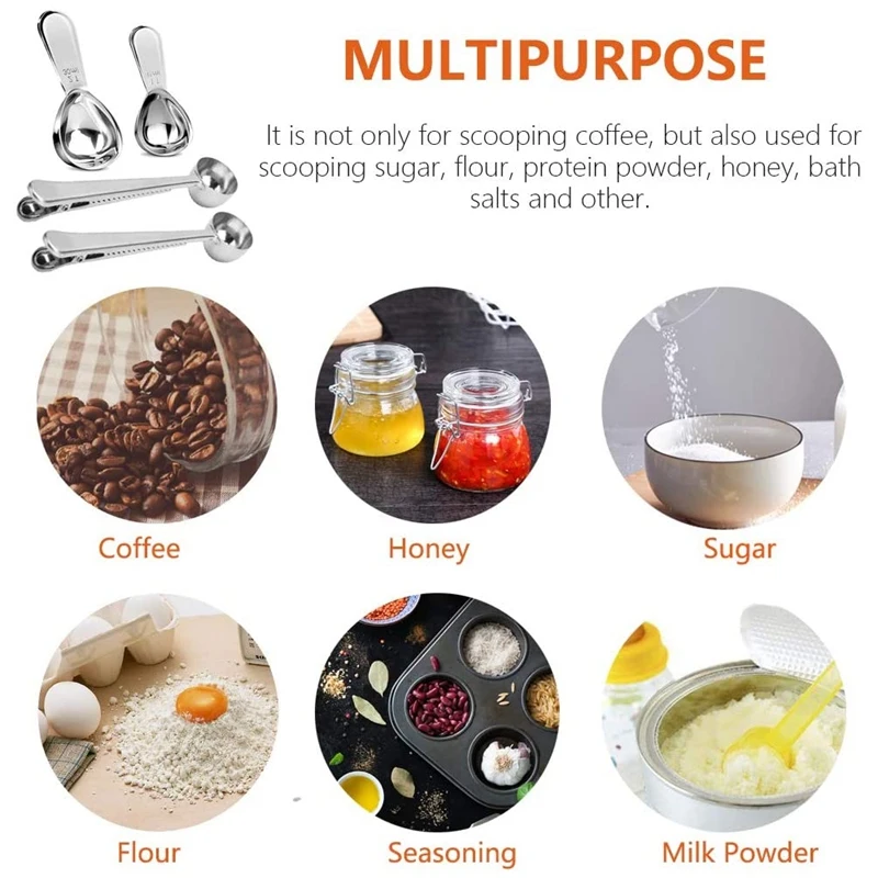 

Stainless Steel Coffee Spoon Set, Short Handle Spoon Measuring Spoon, 4 Pieces