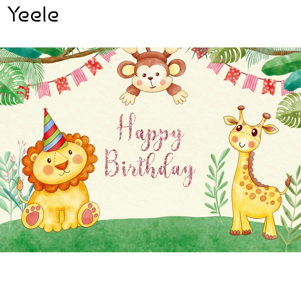 

Фотосессия Yeele для детей 1-й День рождения фон джунгли Лев Жираф вечерние ринка Декор портрет баннер фон фотография Фотостудия