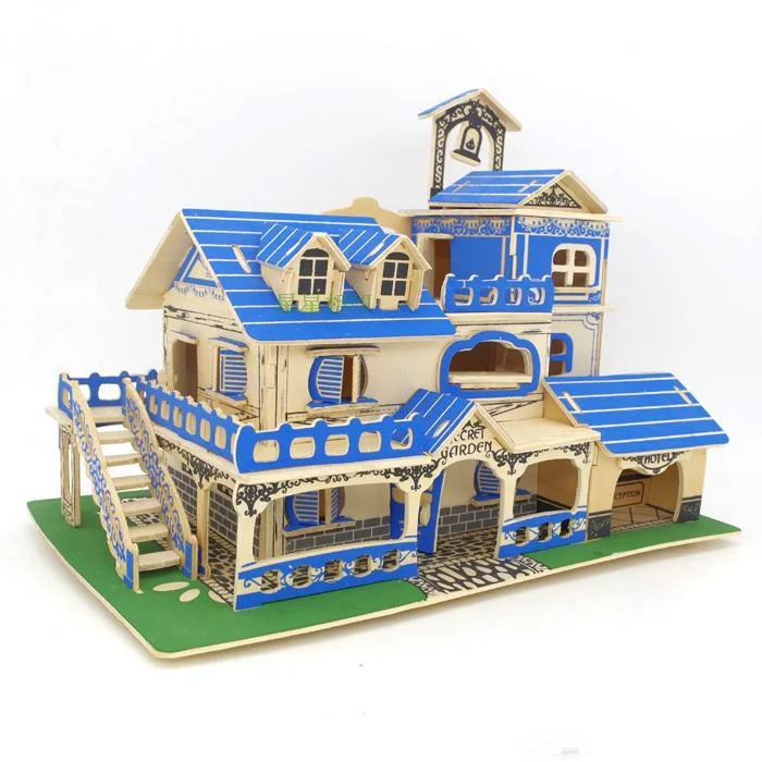 Деревянная 3d-игрушка сборный пляжный домик вилла очаровательная деревянная игра